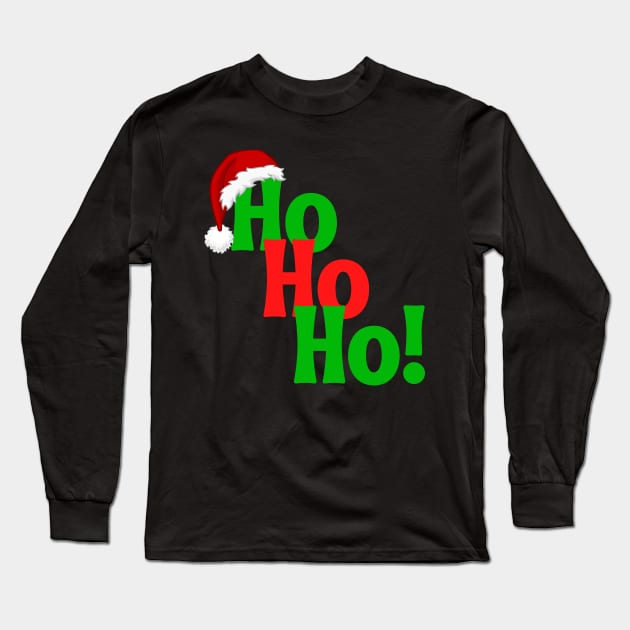 Ho, Ho, Ho - Christmas Long Sleeve T-Shirt by E.S. Creative